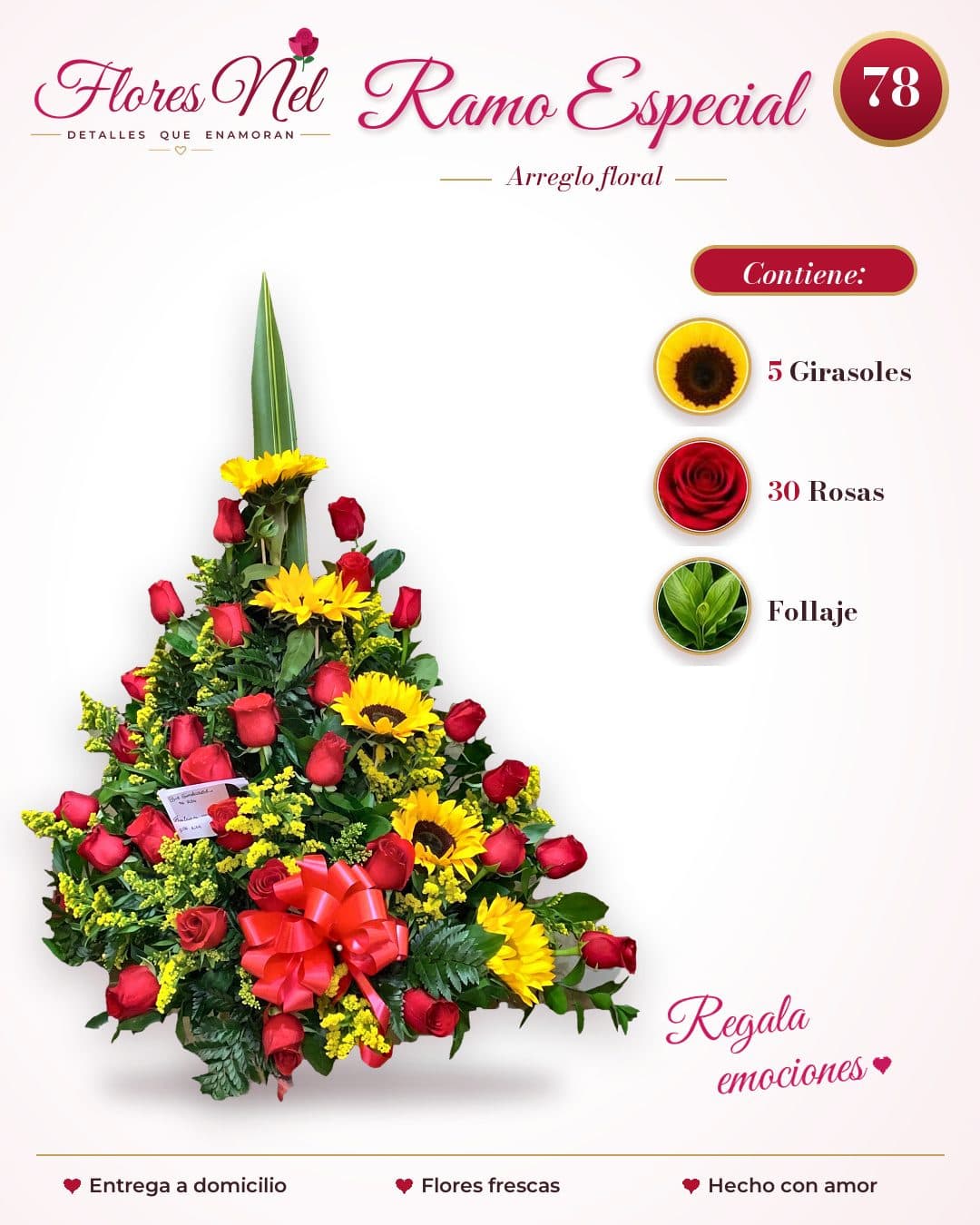 Ramo Especial de 30 Rosas con Girasoles