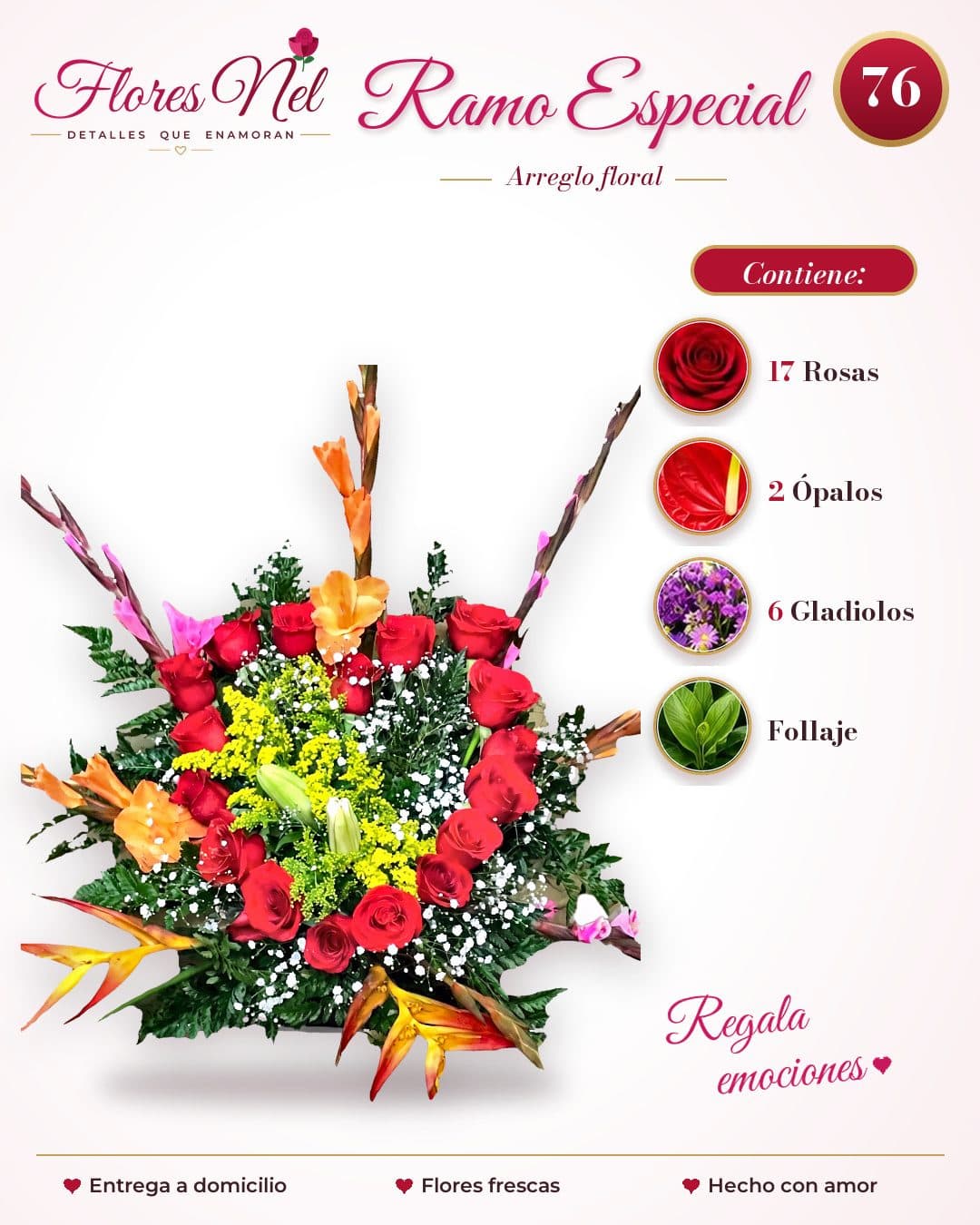 Ramo Especial de Rosas y Gladiolos