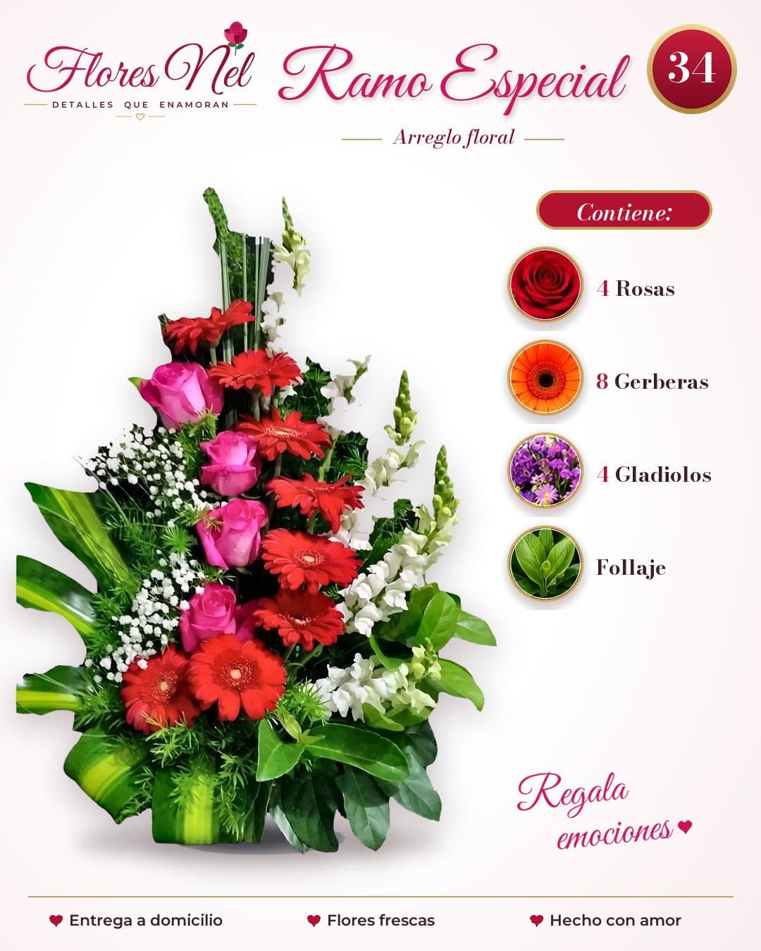 Ramo Especial de Gerberas y Gladiolos