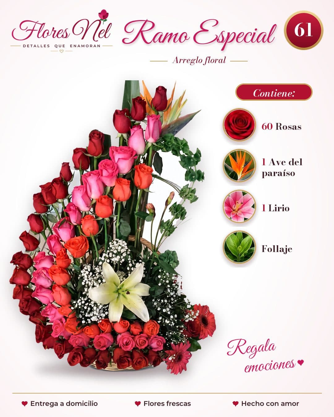 Ramo Especial de 60 Rosas
