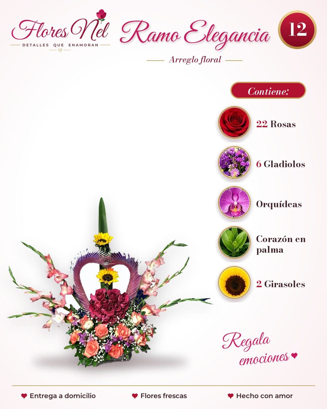 Ramo Elegancia con Corazón de Palma