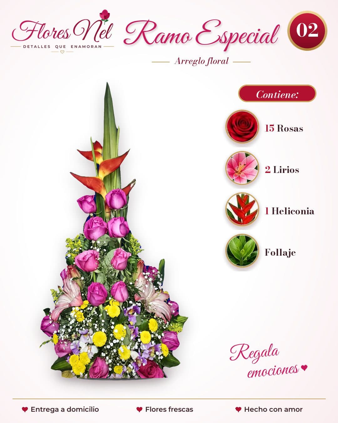 Ramo Especial de 15 Rosas y Lirios