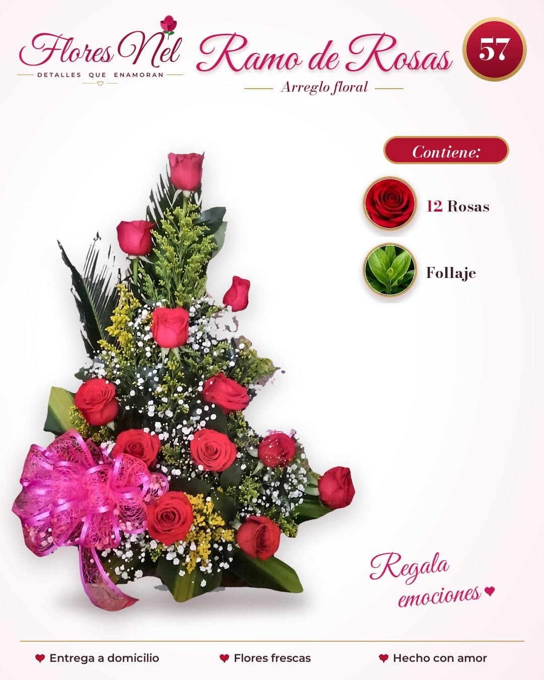Ramo de 12 Rosas Rojas