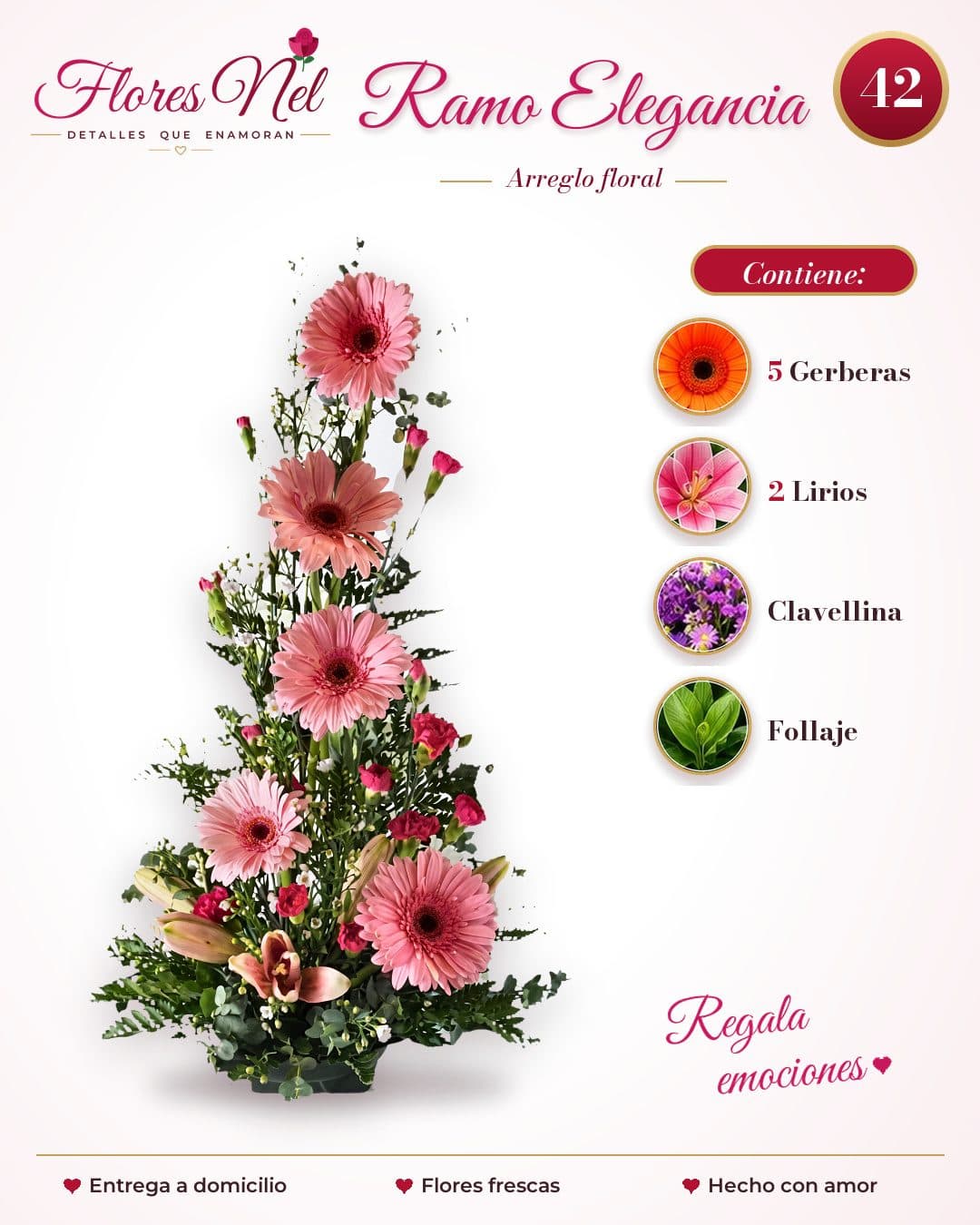 Ramo Elegancia de Gerberas Rosadas