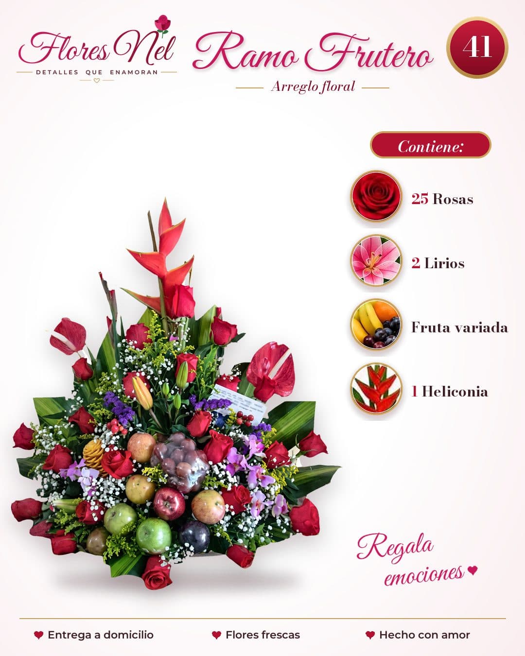 Ramo Frutero de 25 Rosas