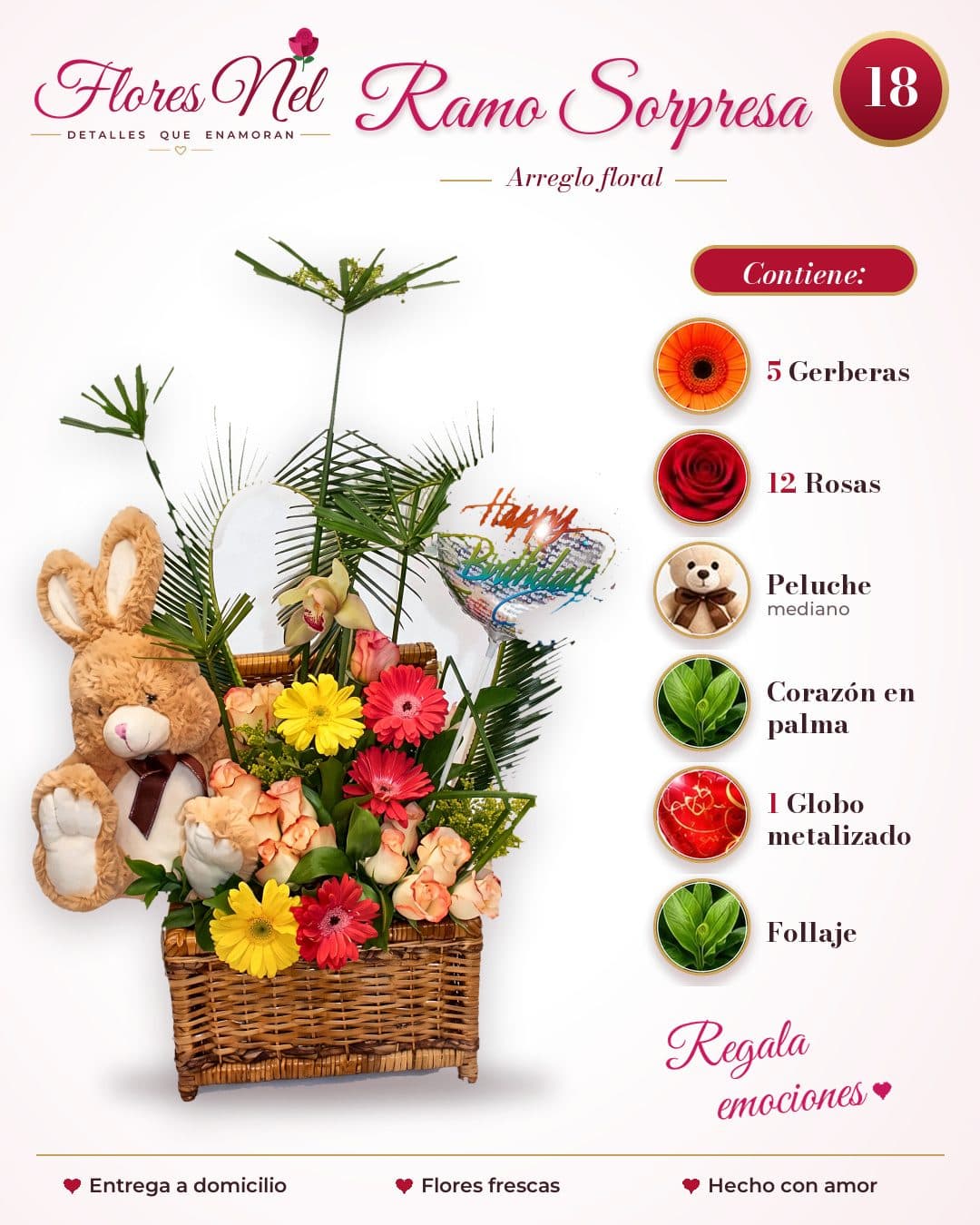 Ramo Sorpresa con Peluche y Globo